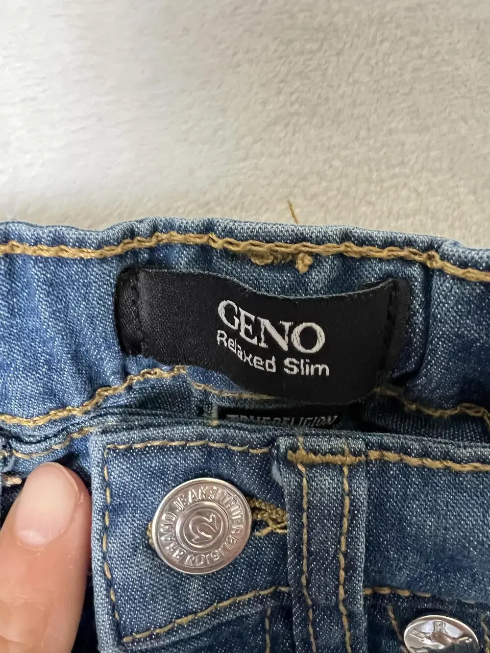 True Religion Geno Relaxed Slim Jeans Kids 3T Blue Straight Denim Elastic Waist